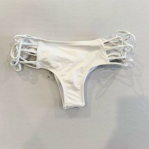 Forever Young Women's White Hollow Strappy‎ Bikini Bottoms Size M